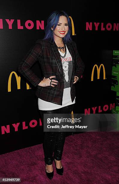 Singer/songwriter Demi Lovato attends NYLON + McDonald's Dec/Jan issue launch party, hosted by cover star Demi Lovato at Quixote Studios on December...