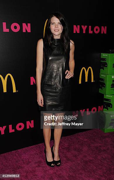 Actress Emma Greenwell attends NYLON + McDonald's Dec/Jan issue launch party, hosted by cover star Demi Lovato at Quixote Studios on December 5, 2013...