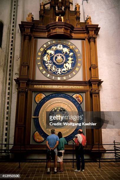 Germany, Lubeck, St. Mary's Church, Old Clock.