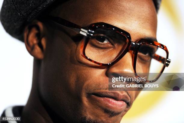 Rapper B.o.B poses in the press room at the Grammy Nominations Concert, December 1, 2010 at Club Nokia in downtown Los Angeles. The 53rd annual...