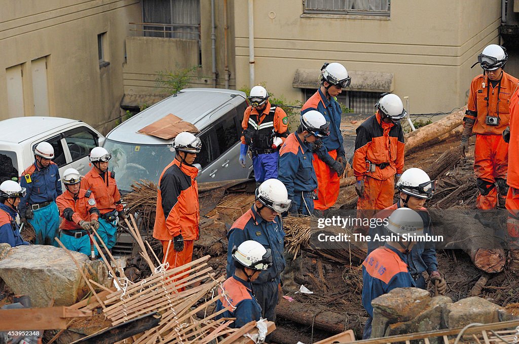 Rescue Work Continues At Hiroshima Landslide Site