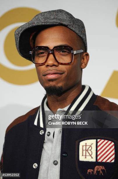 Rapper B.o.B. Poses in the press room at the Grammy Nominations Concert, December 1, 2010 at Club Nokia in downtown Los Angeles. The 53rd annual...