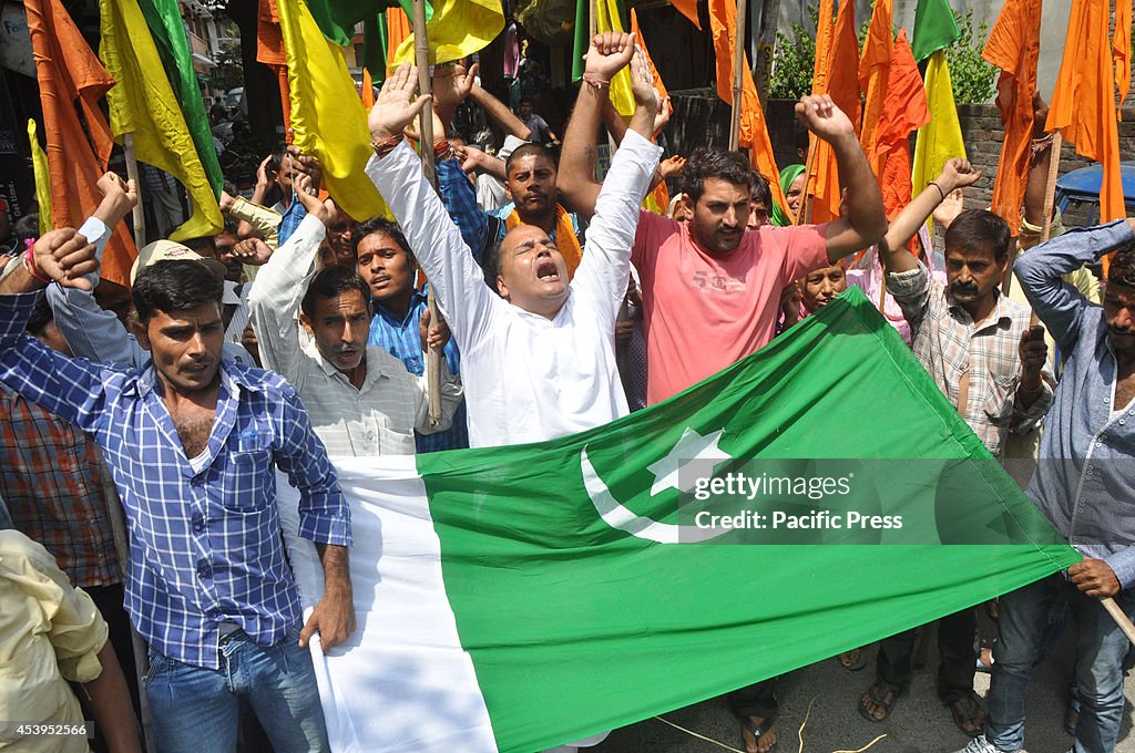 Activists of the Indian Right wing Hindu organization Shiv...