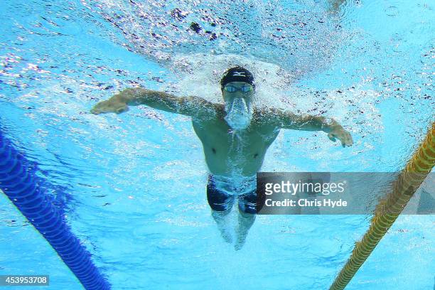 Yasuhiro Koseki of Japan Swims the Men's 100m Breastroke Final during day two of the 2014 Pan Pacific Championships at Gold Coast Aquatics on August...