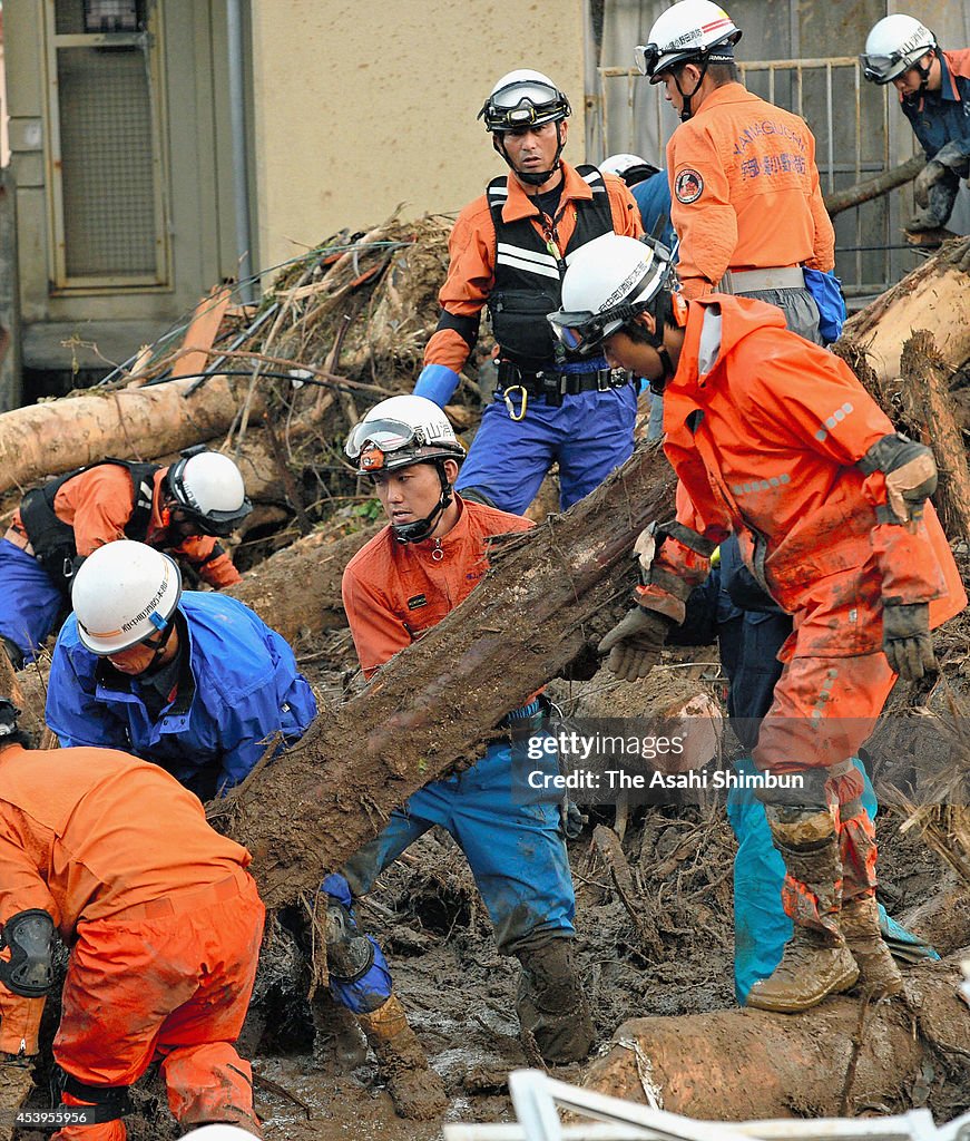 Rescue Work Continues At Hiroshima Landslide Site