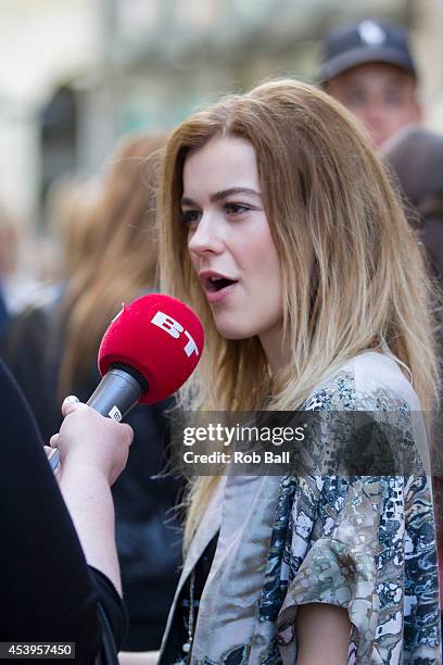 Emmelie de Forest, winner of the Eurovision Song Contest 2013, attends Copenhagen Fashion Week on August 6, 2014 in Copenhagen, Denmark.