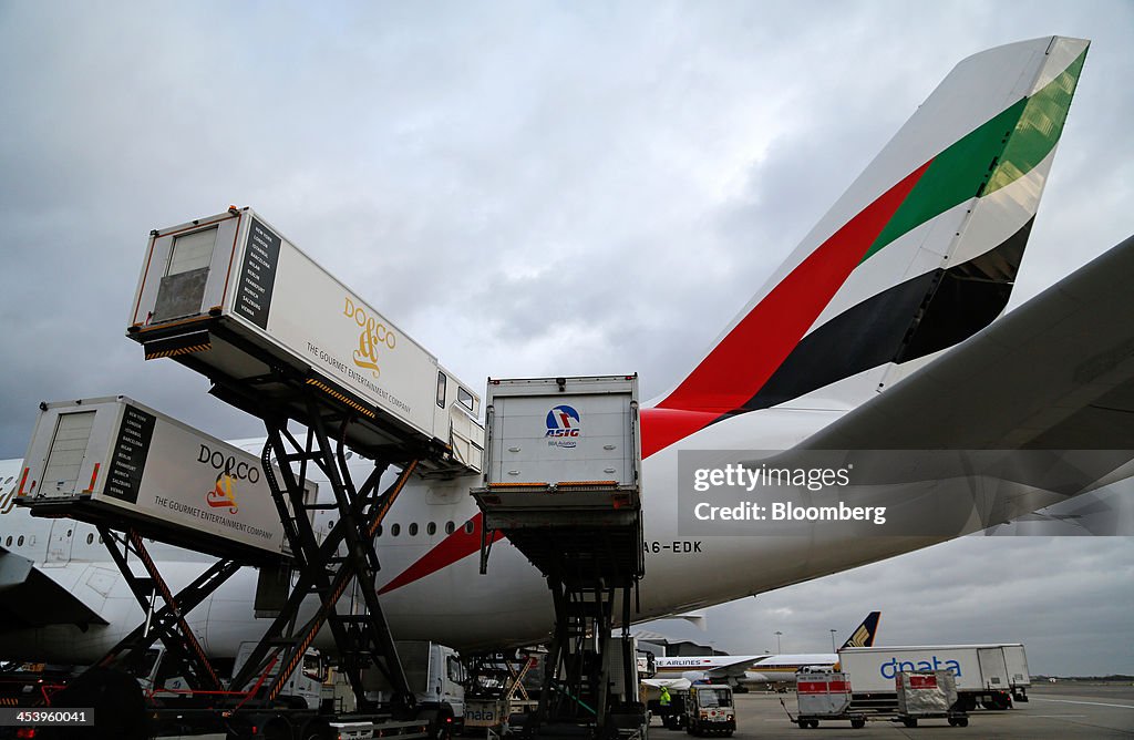 Rcgitm Do & Co AG logos sit on the side of airline catering trucks as an ...