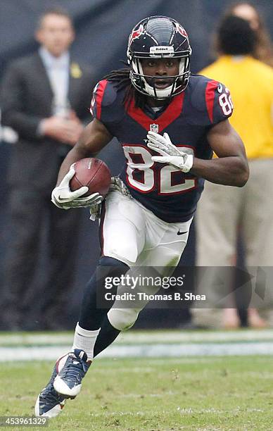 Keshawn Martin of the Houston Texans runs against the Oakland Raiders on November 17, 2013 at Reliant Stadium in Houston, Texas. Raiders won 28 to 23.