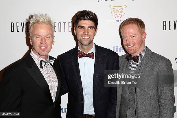 President of Valentine Group PR Steve Valentine, Justin Mikita, and actor Jesse Tyler Ferguson attend Tie The Knot Pop-Up Store at The Beverly Center...