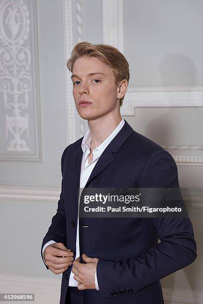 Actor Freddie Fox is photographed for Madame Figaro on April 28, 2014 in London, England. Jacket and shirt . PUBLISHED IMAGE. CREDIT MUST READ: Paul...