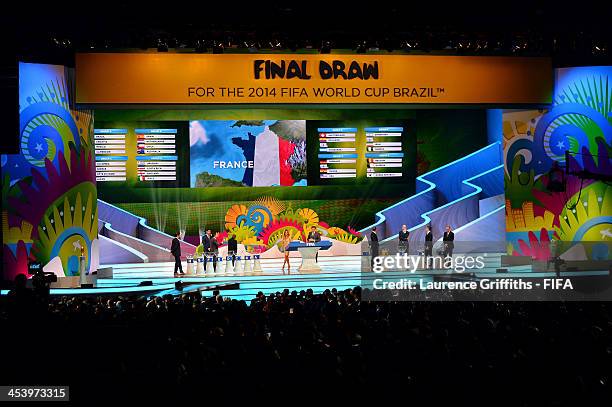 France is drawn from the pot during the Final Draw for the 2014 FIFA World Cup Brazil at Costa do Sauipe Resort on December 6, 2013 in Costa do...