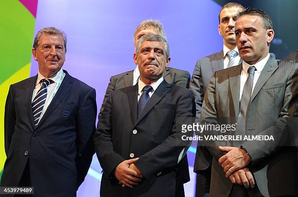 England's coach Roy Hodgson, Greece's coach Fernando Santos and Portugal's coach Paulo Bento, are seen as the coaches of the national football teams...