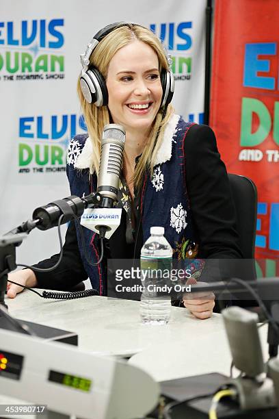 Actress Sarah Paulson visits the Elvis Duran Z100 Morning Show at Z100 Studio on December 6, 2013 in New York City.