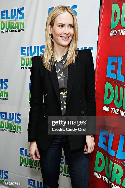 Actress Sarah Paulson visits the Elvis Duran Z100 Morning Show at Z100 Studio on December 6, 2013 in New York City.