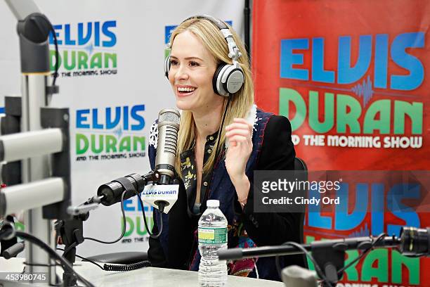 Actress Sarah Paulson visits the Elvis Duran Z100 Morning Show at Z100 Studio on December 6, 2013 in New York City.