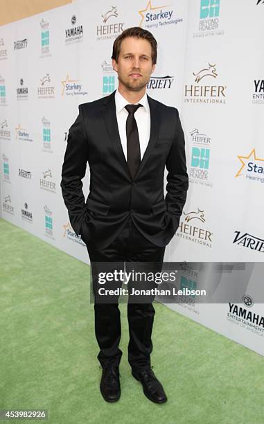 Actor Jon Heder attends Heifer International's 3rd Annual "Beyond Hunger: A Place At The Table" Gala at Montage Beverly Hills on August 22, 2014 in...