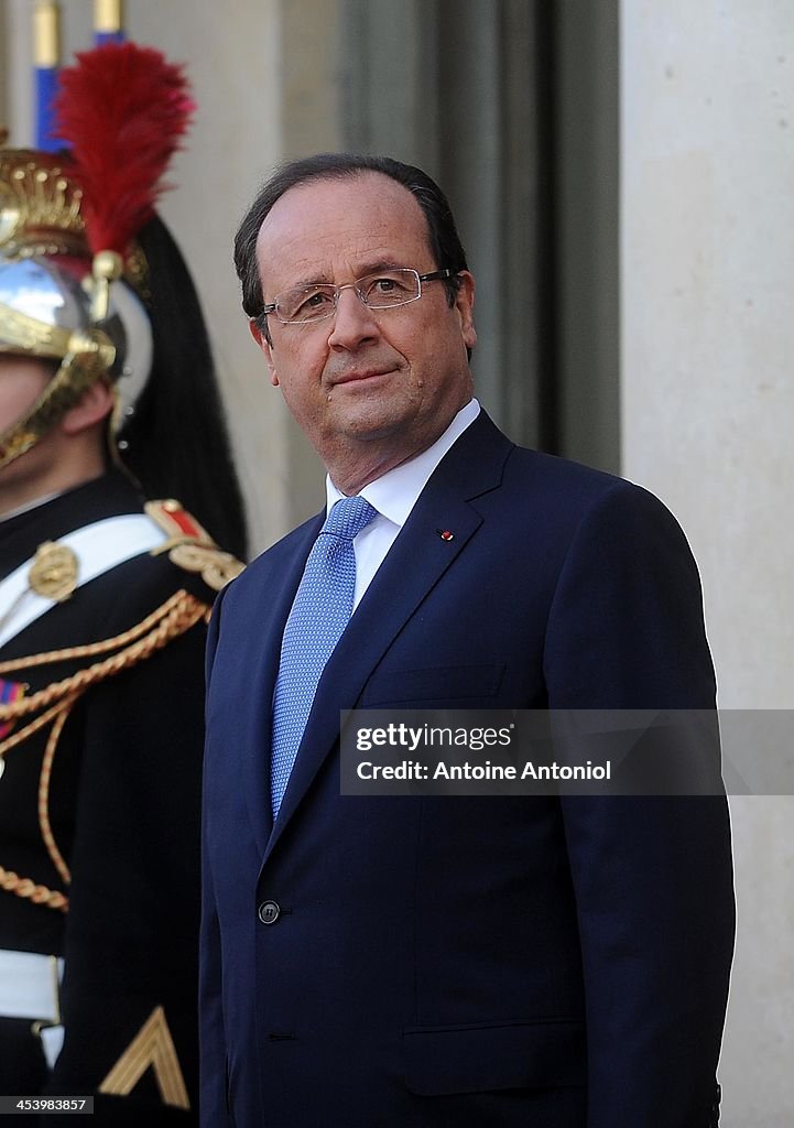 Arrivals At Elysee Summit For Peace And Safety In Africa