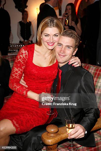 Nina Bott and Benjamin Baarz attend the Gala Dinner At Kuehtai Castle - Tirol Cross Mountain 2013 on December 06, 2013 in Innsbruck, Austria.