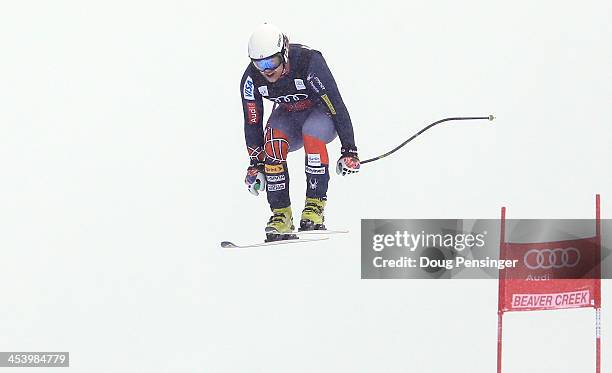 Erik Fisher of the United States in action during the men's downhill race for the Birds of Prey Audi FIS Ski World Cup on December 6, 2013 in Beaver...