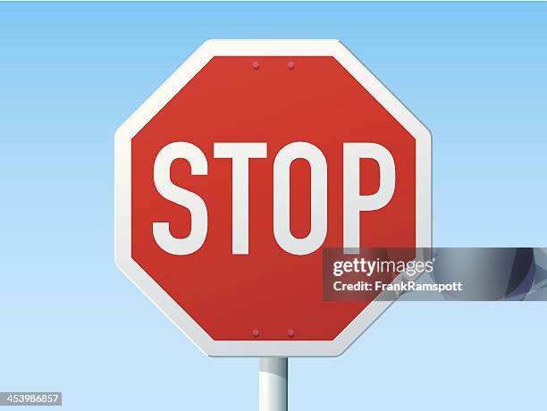 bildbanksillustrationer, clip art samt tecknat material och ikoner med stop german road sign - klar himmel