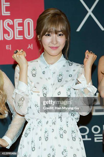 Tiffany of South Korean girl group Girls' Generation attends the press conference for OnStyle "The TaeTiSeo" at CJ E&M Center on August 22, 2014 in...