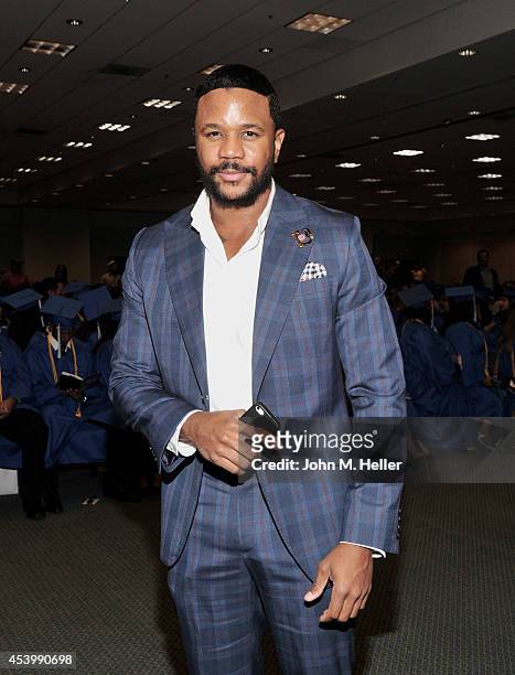 Actor Hosea Chanchez attends the YWCA GLA 2014 Los Angeles Job Corps Commencement at the Los Angeles Convention Center on August 22, 2014 in Los...