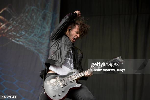 Tobin Esperance of Papa Roach performs on stage at Leeds Festival at Bramham Park on August 22, 2014 in Leeds, United Kingdom.