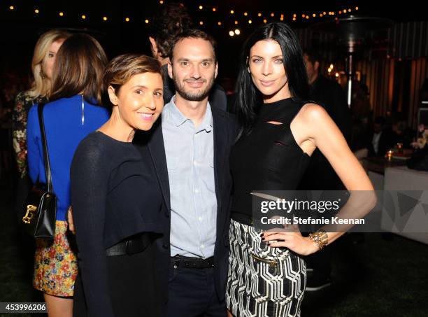 Emily Yomtobian, Jeff Vespa, and model and designer Liberty Ross attend GENETIC x Liberty Ross Launch on August 22, 2014 in Beverly Hills, California.