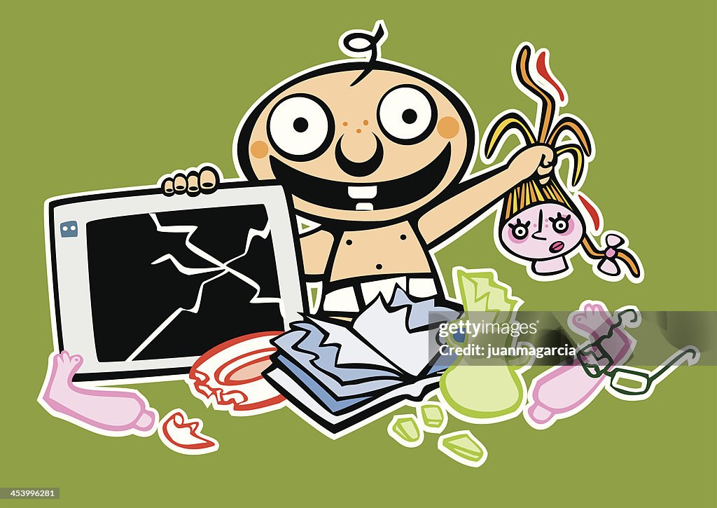 Beating Things Baby Breaking Things High-Res Vector Graphic - Getty Images