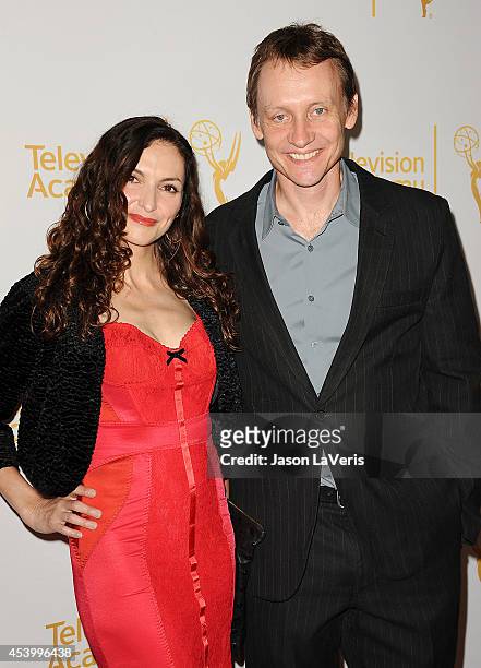 Actress Michele Maika and actor Alec Berg attend the Television Academy Producers Peer Group nominee reception for the 66th Emmy Awards at The London...