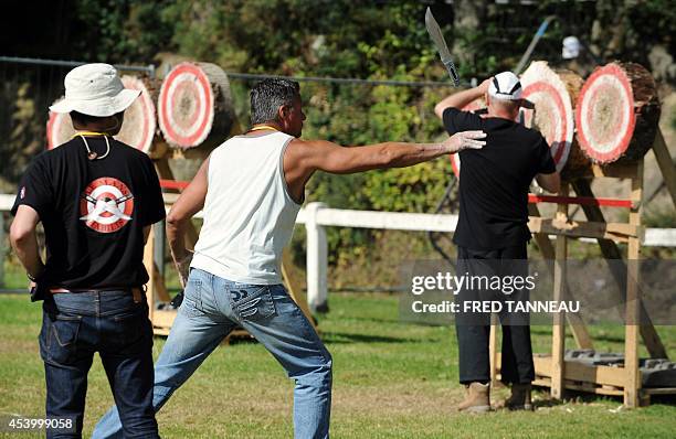 Target Throwing 24 Knife Throwing Targets Stock Photos, High-Res Pictures, and Images ...