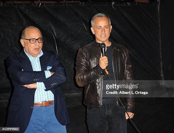 Producers George Shamieh and Ali Afshar at the Special Outdoor Screening Of "Born To Race: Fast Track" held at Pep Boys on August 22, 2014 in...