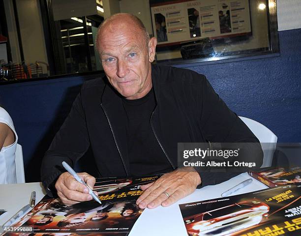 Actor Corbin Bernsen at the Special Outdoor Screening Of "Born To Race: Fast Track" held at Pep Boys on August 22, 2014 in Hollywood, California.