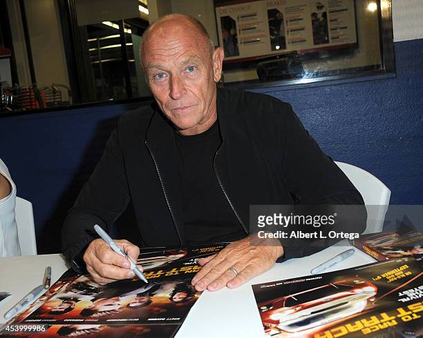 Actor Corbin Bernsen at the Special Outdoor Screening Of "Born To Race: Fast Track" held at Pep Boys on August 22, 2014 in Hollywood, California.