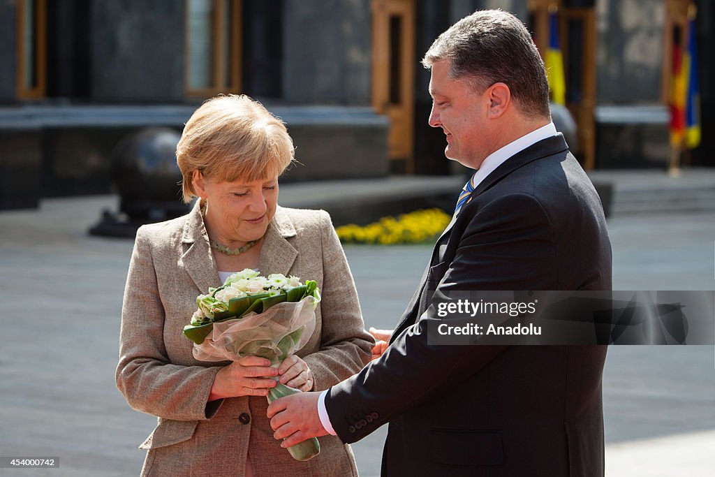 German chancellor Angela Merkel in Ukraine