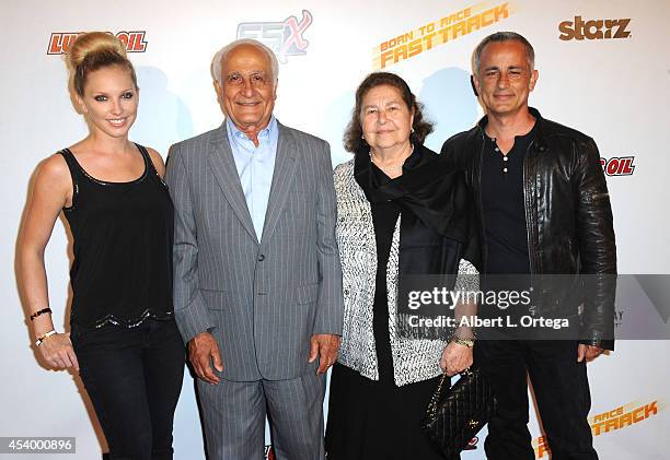 Model Ashley Michaelsen, producer Ali Afshar and parents at the Special Outdoor Screening Of "Born To Race: Fast Track" held at Pep Boys on August...