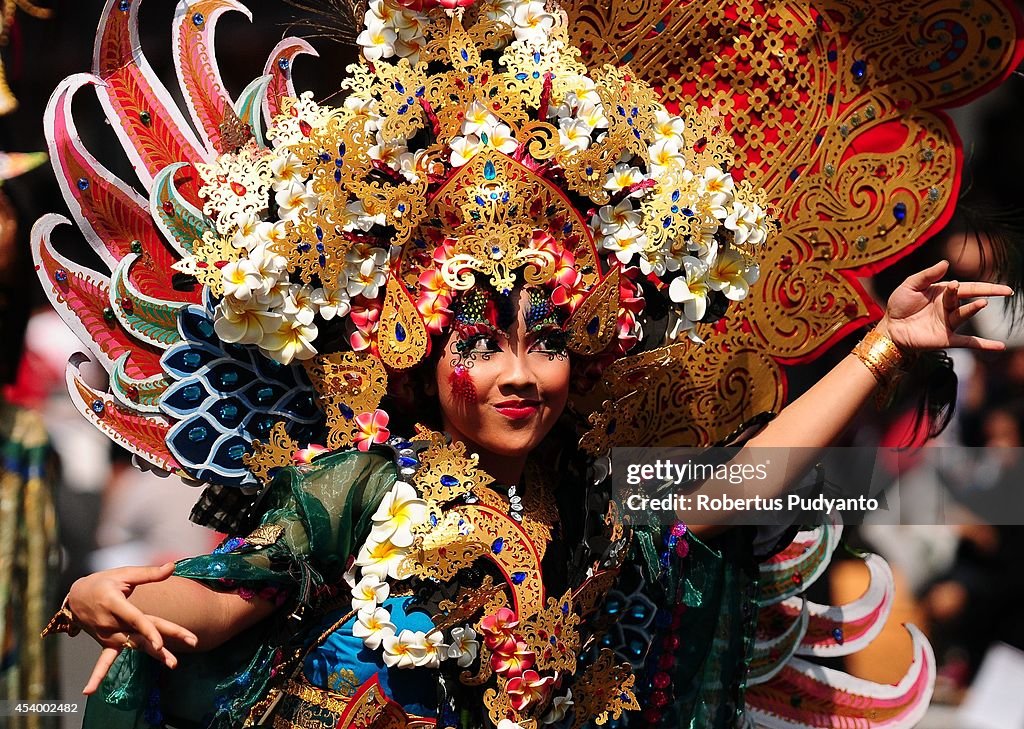 Revellers Gather For The 13th Jember Fashion Carnival 2014