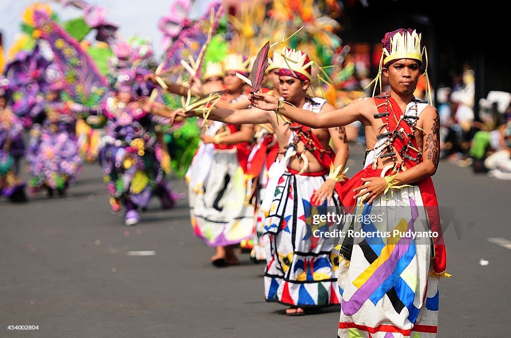 Revellers Gather For The 13th Jember Fashion Carnival 2014