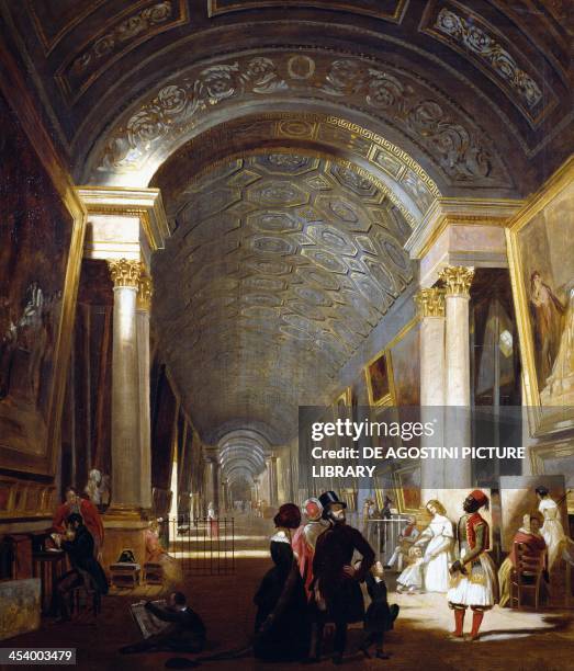 View of the grande galerie of the Louvre by Patrick Allan-Fraser . France, 19th century. Paris, Musée Du Louvre