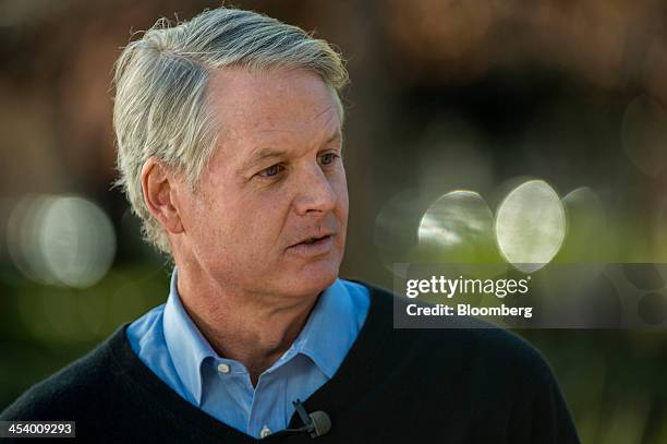 John Donahoe, president and chief executive officer of eBay Inc., speaks during a Bloomberg West television interview at the company's headquarters...