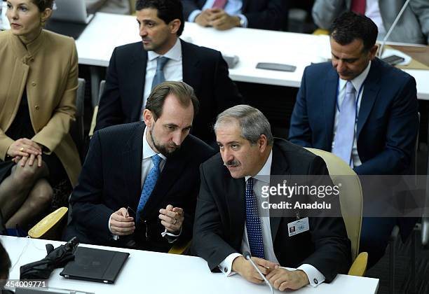 Jordanian Foreign Minister Nasser Judeh and Permanent Representative of Jordan to the United Nations, Prince Zeid Raad Al-Hussein attend the 2013...