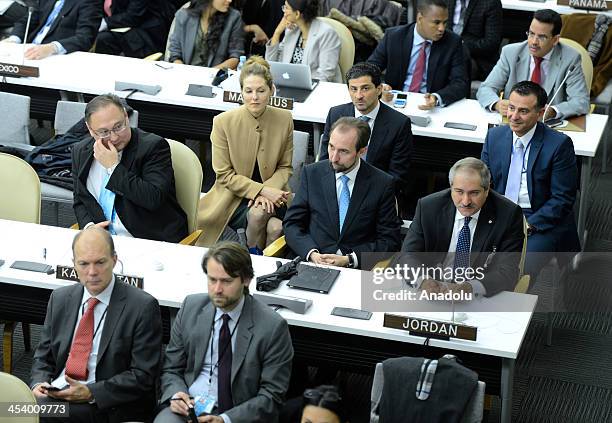 Jordanian Foreign Minister Nasser Judeh and Permanent Representative of Jordan to the United Nations, Prince Zeid Raad Al-Hussein attend the 2013...