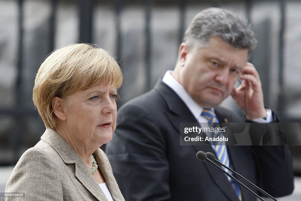 German chancellor Angela Merkel visits Ukraine