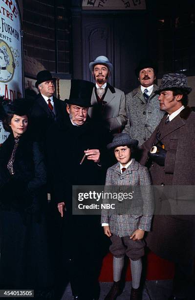 Sherlock Holmes in New York" -- Pictured: Charlotte Rampling as Irene Adler, David Huddleston as Inspector Lafferty, John Huston as Professor...