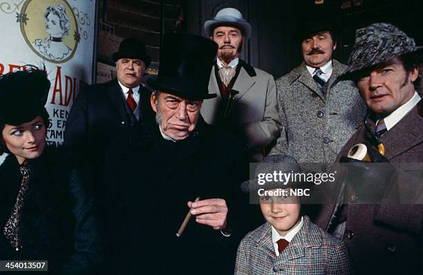 Sherlock Holmes in New York" -- Pictured: Charlotte Rampling as Irene Adler, David Huddleston as Inspector Lafferty, John Huston as Professor...