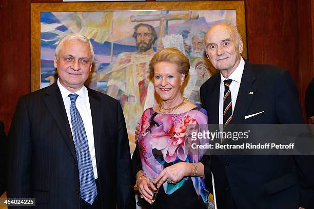 Ambassador of Russia Alexandre Orlov, President of Fondation Romanoff Prince Dimitri Romanoff and Princess Romanoff attending the celebration of 26...