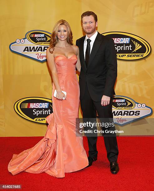 Sprint Cup driver Dale Earnhardt Jr. And girlfriend Amy Reimann arrive on the red carpet for the NASCAR Sprint Cup Series Champion's Awards at Wynn...