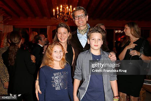 Sabine Otto, Goetz Otto with children attend the Gala Dinner At Kuehtai Castle - Tirol Cross Mountain 2013 on December 06, 2013 in Innsbruck, Austria.