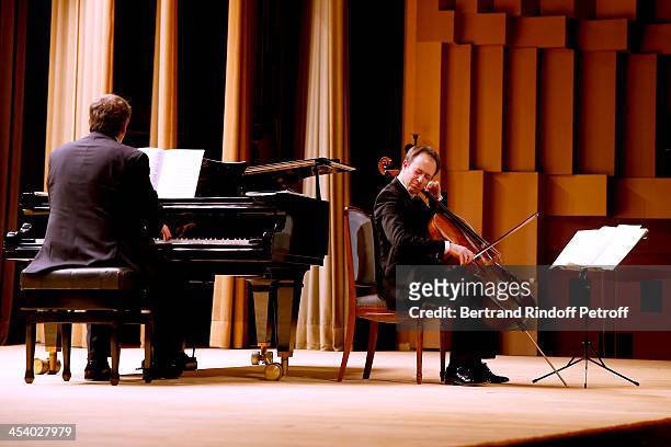 Musicians Boris Berezovski and Henri Demarquette performing at the celebration of 26 Years of Russian French Friendship by the 'Association of the...
