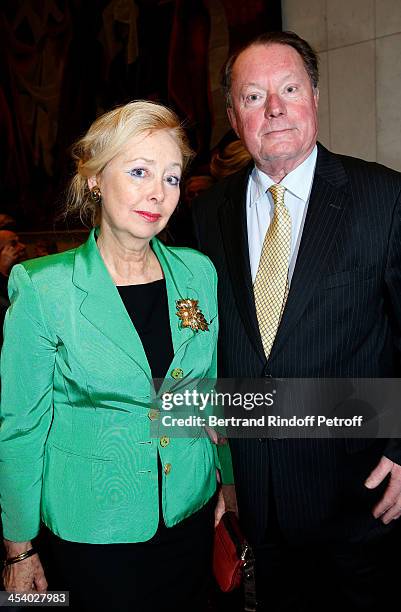 Claude Taittinger with hs wife attending the celebration of 26 Years of Russian French Friendship by the 'Association of the Saint Vladimir', held at...